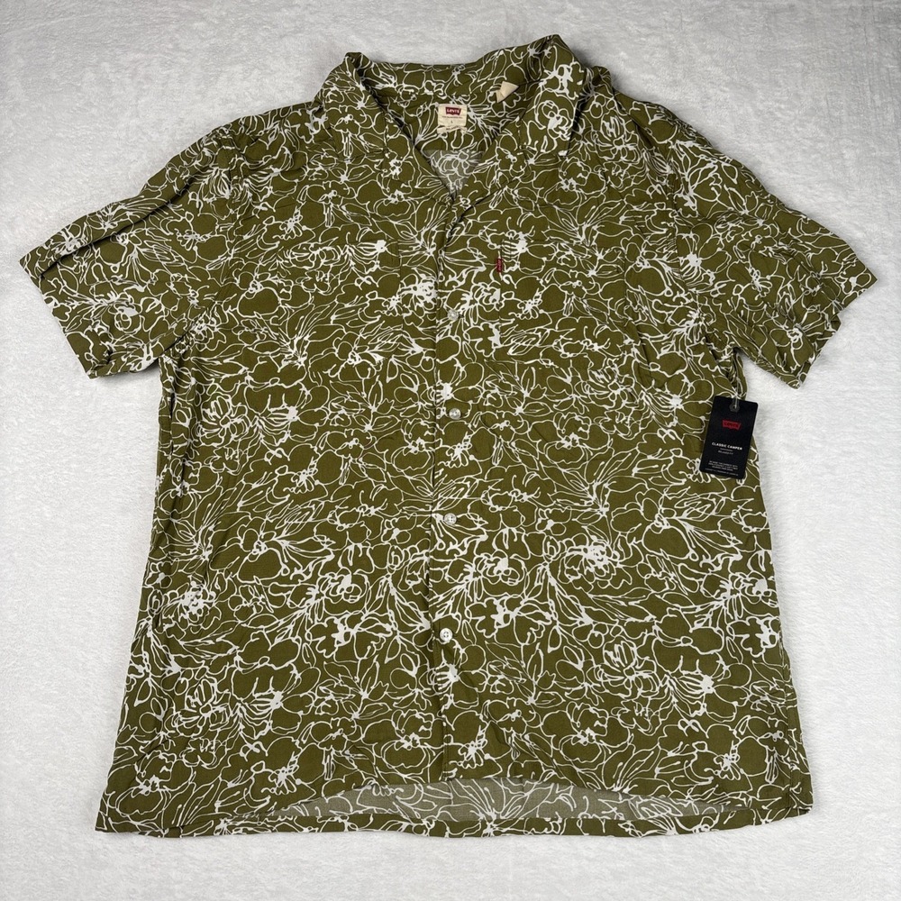 NWT Levi's Classic The Camper Relaxed Fit Button Shirt Size Large Green New